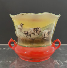 Royal Bayreuth Bavaria priv 1794 Small Vase With Handles Painted Scene 3 in.Tall picture