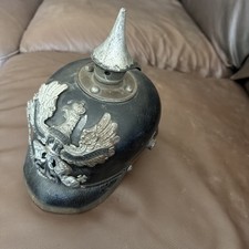 WWI German Pickelhaube Helmet w/ Prussian Eagle Front Plate M1915 picture