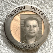 Rare Vtg Int'l Employee Badge GM CARACUS; Antimano Venezuela; Automotive Ass'y picture