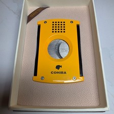 Cohiba Cigar Cutter Guillotine Style in Cohiba Colors of Yellow and Black picture