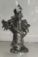 Spoonique Pewter  Dragon Around  Castle with Crystal Figurine 1986  #607 picture