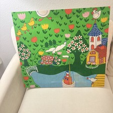Vintage 1970s IKEA Almedahls Fabric Art Canvas Ann-Marie Netterdag 22x20 Retro picture
