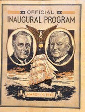 1933 Franklin D. Roosevelt FDR Inaugural Program Roosevelt-Garner Special De picture