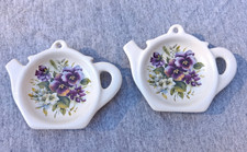 Crownford Giftware TEA POT TEA BAG HOLDERS C1980 Fine Glazed Ceramic picture