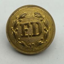 FD Fire Department Uniform Button Wanamaker & Brown Philadelphia Obsolete Vtg picture