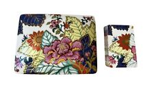 Horchow Tobacco Leaf Asian Chinoiserie Trinket Box Playing Cards Holder W/ Cards picture