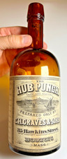 Antique Graves & Sons HUB PUNCH Boston Massachusetts Whiskey Liquor Bottle c1880 picture