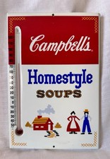 Vintage 1950's Campbell's Homestyle Soup Thermometer Sign Farmhouse Kitchen picture