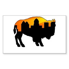 CafePress Sunny Day Skyline Rectangle Sticker Sticker (rect.) (337761261) picture