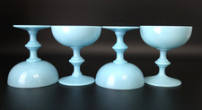 French Portieux Vallerysthal Robin's Egg Blue Opaline Champagne Coupe (4) picture