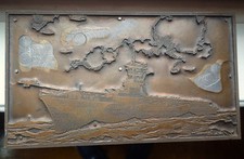Vintage WWII USS Hornet Gordon Grant Letterpress Print Block 4”x7” picture