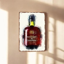 Vintage Buchanan's 18 Scotch Whiskey Tin Metal Signs Home Décor 8x12 picture