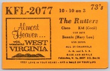 Vintage CB Radio QSL Card - The Rutters, Follansbee, West Virginia B57 picture