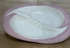 Vintage Ashtray MCM Retro Boho Ceramic Pink Crater Lava Glaze picture