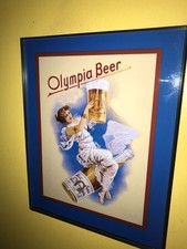 OLY Olympia Gibson Girl Beer Bar Man Cave Framed Advertising Sign picture