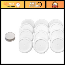 12 New Replacement Caps 48mm for Glass Milk Bottles - White Plastic Reusable picture
