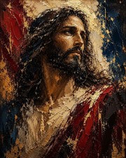Jesus Christ Abstract Impasto Canvas Print 16x20 Wall Art Christian Decor picture