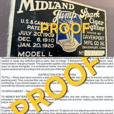 Midland Jump Spark Cigar Lighter metal plaque and Paper Label reproductions picture