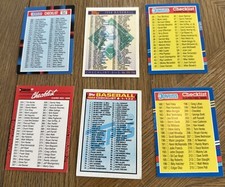 Lot Of 6 Checklist Cards Including 1989 Topps Checklist 1-132 #118 & Donruss picture