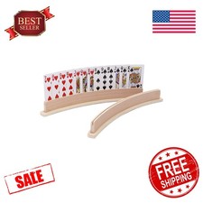 Exqline Wood Curved Playing Card Holder Set of 4 picture