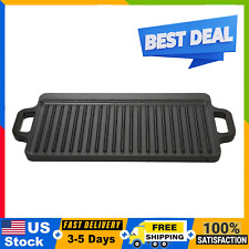 9 in Cast Iron Griddle (Reversible, 16.5 x 9 in), Black, NEW,  picture
