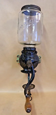 Antique ARCADE CRYSTAL No. 3 Wall Mount Cast Iron Coffee Bean Grinder, Catch Cup picture