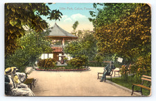 1917 Slifer Park Colon Panama Postcard Canal Zone Bandstand Fountain Park picture
