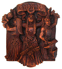 Brigid Plaque - Threefold Celtic Goddess of the Home - Dryad Design Wood Finish picture