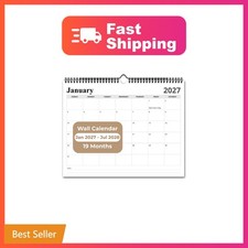 2027 Wall Calendar,19 Months Hanging 2027-2028 Calendar,Large 14.5