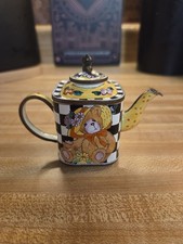 Kelvin Chen Miniature Teapot No 688 Teddy Bear Bonnet 1999 Vintage Enamel Copper picture