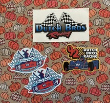 Dutch Bros Racing Flags Sticker, Racing Sticker Indy Car Indianapolis  picture