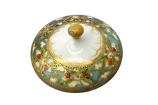 Small Hand Painted Porcelain Top Cloisonne Pattern Chinese Sugar Bowl Lid picture
