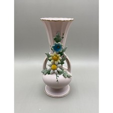 Vintage Norcrest Fine China 6” Bud Vase With Raised Flowers Made In Japan 2782 picture