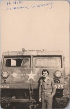 Eisenach Germany RPPC US Soldier WWII Military Vehicle Cpl Hills Real Photo picture