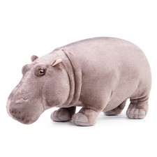 FRANKIEZHOU Lifelike Hippo Stuffed Animal- Grey 16