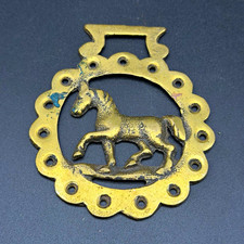 Vintage Peerage English Cast Brass Horse Medallion - Prancing Horse 3.5