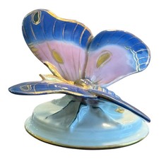 Vintage Aelteste Volkstedter Porcelain Butterfly Figurine: Hand Painted Blue picture