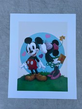 Rare Disney Lithograph by artist Peter Emmerich Mickey and Minnie NEW Picture picture