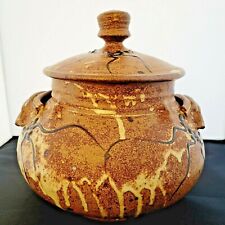 Unique Handcrafted Studio Pottery Handled Covered Soup Tureen by Mystery Artist  picture