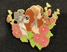 Disney Pin Lot AUCTIONS (P.I.N.S.) Dogs LADY AND TRAMP IN FLOWERS PIN LE 500 picture