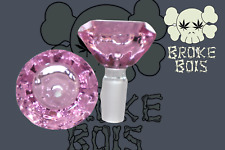 14MM Pink Thick Quality Glass Wide Diamond Water Bong Head Piece Bowl Holder picture
