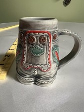 Vintage Gerz West Germany Lederhosen Beer Mug Ceramic Stein Oktoberfest Pottery picture