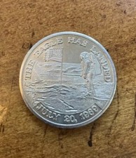 NASA 1969 Eagle Has Landed Medallion Apollo 11, Columbia - Flown Metal picture