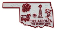Oklahoma the Sooner State Map Fridge Magnet picture