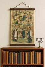 Original Painting Jewish Rabbis At The Western Wall Jerusalem Art Judaica picture