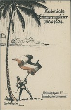 1924, GERMAN COLONIES IN AFRICA POSTCARD COMMEMORATING 40TH ANNIVERSARY, UNUSED picture