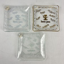 Svend Jensen of Denmark Danish Glass 3 Small Square Trinket Dishes Vintage picture