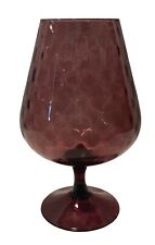 VTG Italy Empoli Purple Amethyst Optic Brandy Snifter Art Glass Candy Dish Vase picture