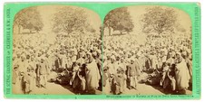 INDIA STEREOVIEW - Srinagar - Natives at a Fair - Anthony 1860s GREEN MOUNT picture