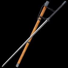 Wo‑Long Two‑Handed Sword Manganese Steel Wenge Wood Scabbard Alloy Fittings picture